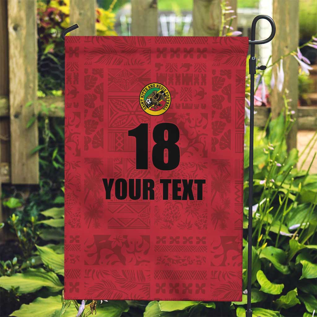 Custom Saint Kitts And Nevis Football Garden Flag Sugar Boyz Red Version - Wonder Print Shop