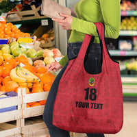 Custom Saint Kitts And Nevis Football Grocery Bag Sugar Boyz Red Version - Wonder Print Shop