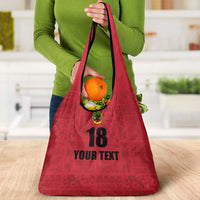 Custom Saint Kitts And Nevis Football Grocery Bag Sugar Boyz Red Version - Wonder Print Shop