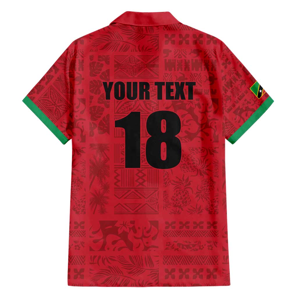 Custom Saint Kitts And Nevis Football Hawaiian Shirt Sugar Boyz Red Version - Wonder Print Shop