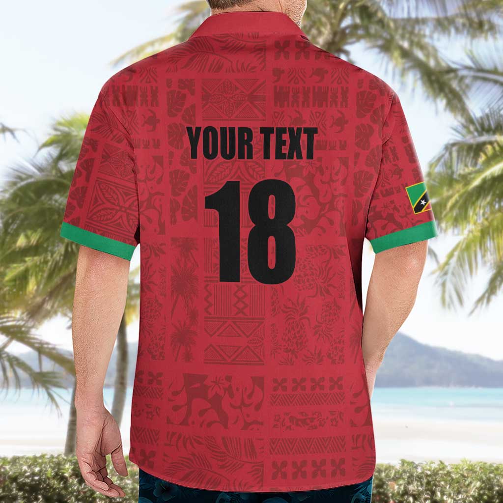 Custom Saint Kitts And Nevis Football Hawaiian Shirt Sugar Boyz Red Version - Wonder Print Shop