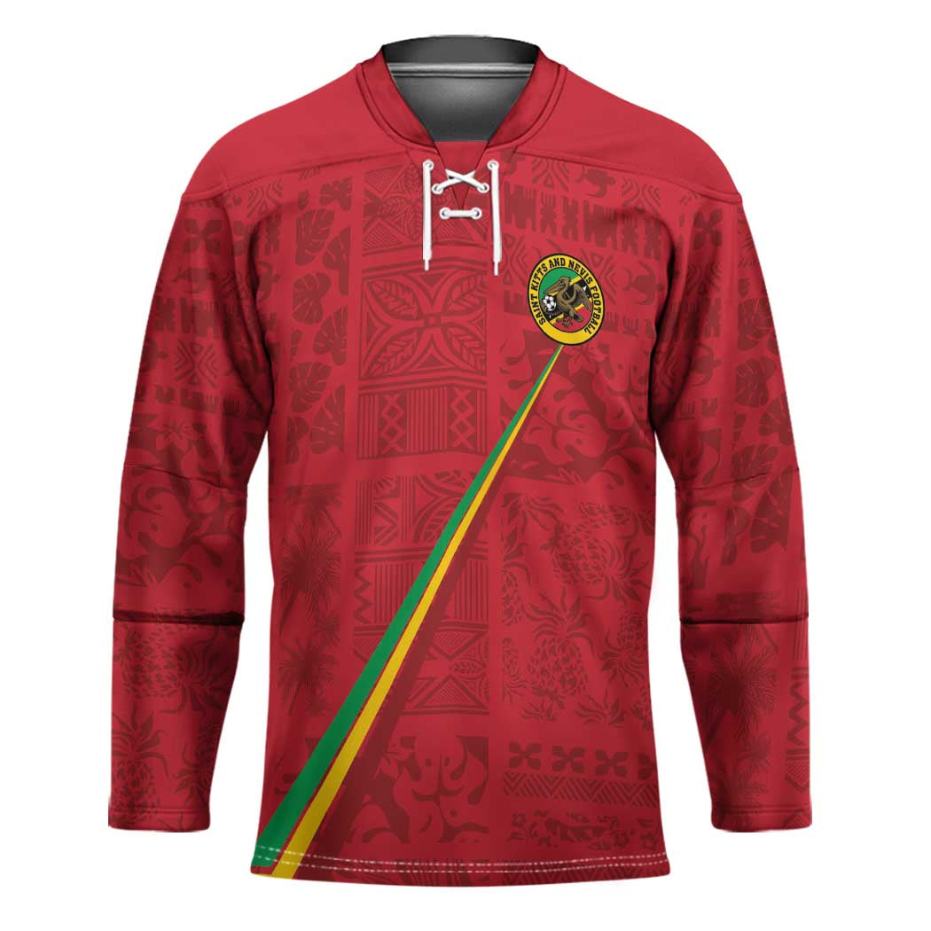 Custom Saint Kitts And Nevis Football Hockey Jersey Sugar Boyz Red Version - Wonder Print Shop