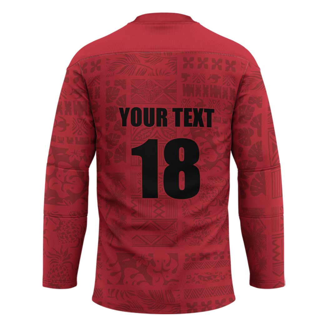 Custom Saint Kitts And Nevis Football Hockey Jersey Sugar Boyz Red Version - Wonder Print Shop