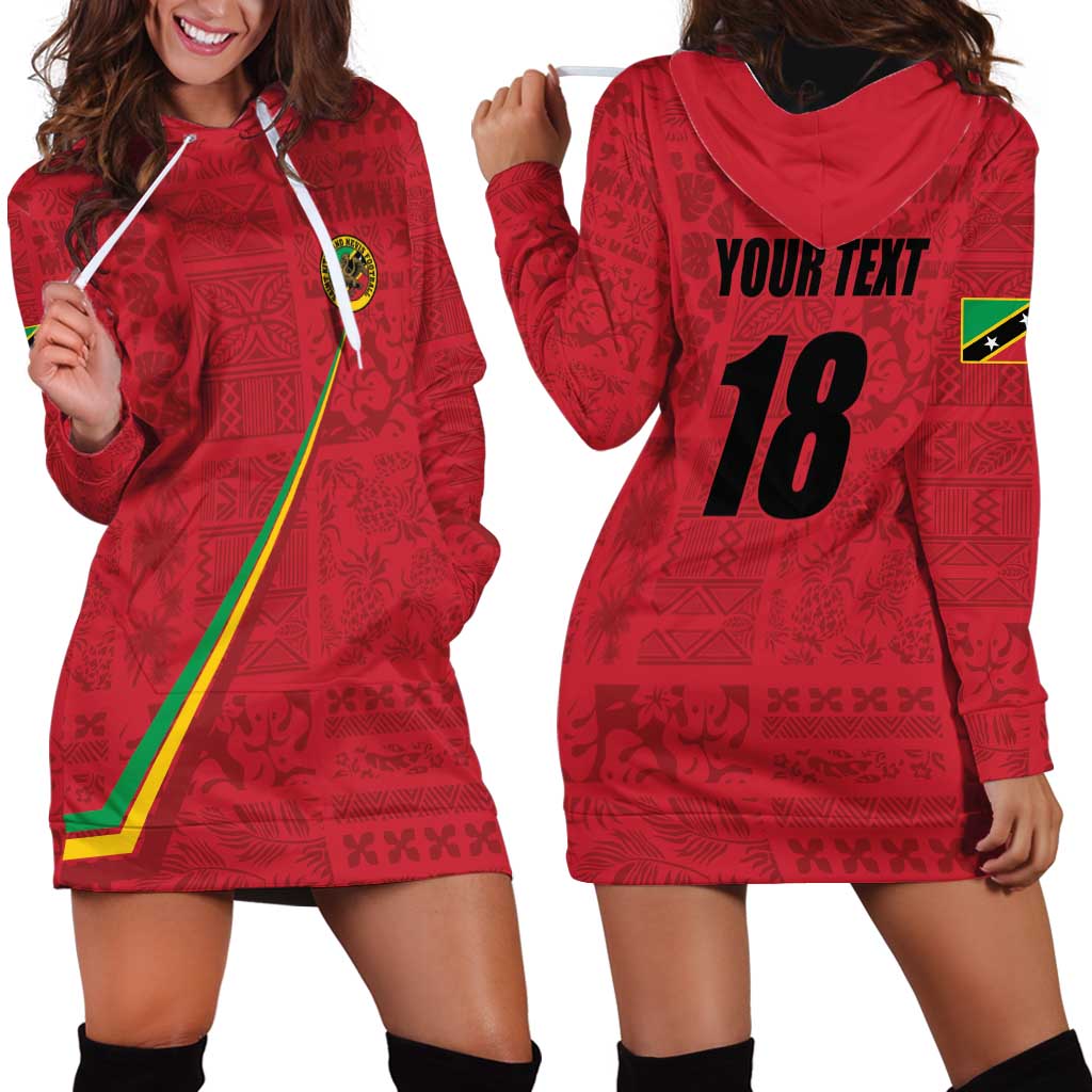 Custom Saint Kitts And Nevis Football Hoodie Dress Sugar Boyz Red Version - Wonder Print Shop