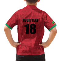 Custom Saint Kitts And Nevis Football Kid Hawaiian Shirt Sugar Boyz Red Version - Wonder Print Shop