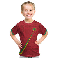 Custom Saint Kitts And Nevis Football Kid T Shirt Sugar Boyz Red Version - Wonder Print Shop