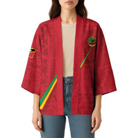 Custom Saint Kitts And Nevis Football Kimono Sugar Boyz Red Version - Wonder Print Shop
