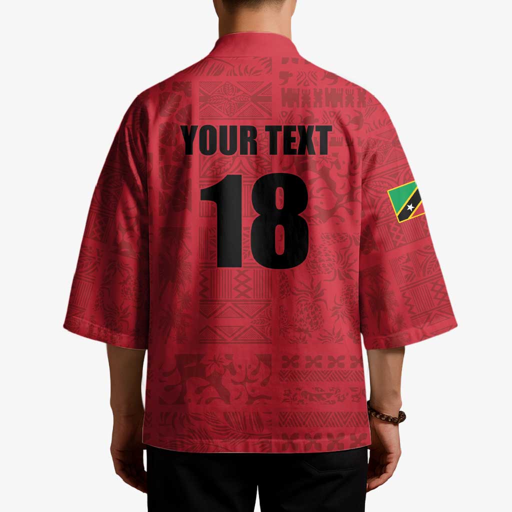 Custom Saint Kitts And Nevis Football Kimono Sugar Boyz Red Version - Wonder Print Shop