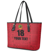 Custom Saint Kitts And Nevis Football Leather Tote Bag Sugar Boyz Red Version - Wonder Print Shop
