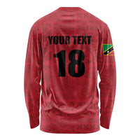 Custom Saint Kitts And Nevis Football Long Sleeve Shirt Sugar Boyz Red Version - Wonder Print Shop