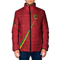 Custom Saint Kitts And Nevis Football Padded Jacket Sugar Boyz Red Version - Wonder Print Shop