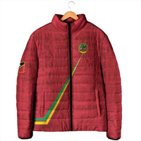 Custom Saint Kitts And Nevis Football Padded Jacket Sugar Boyz Red Version - Wonder Print Shop