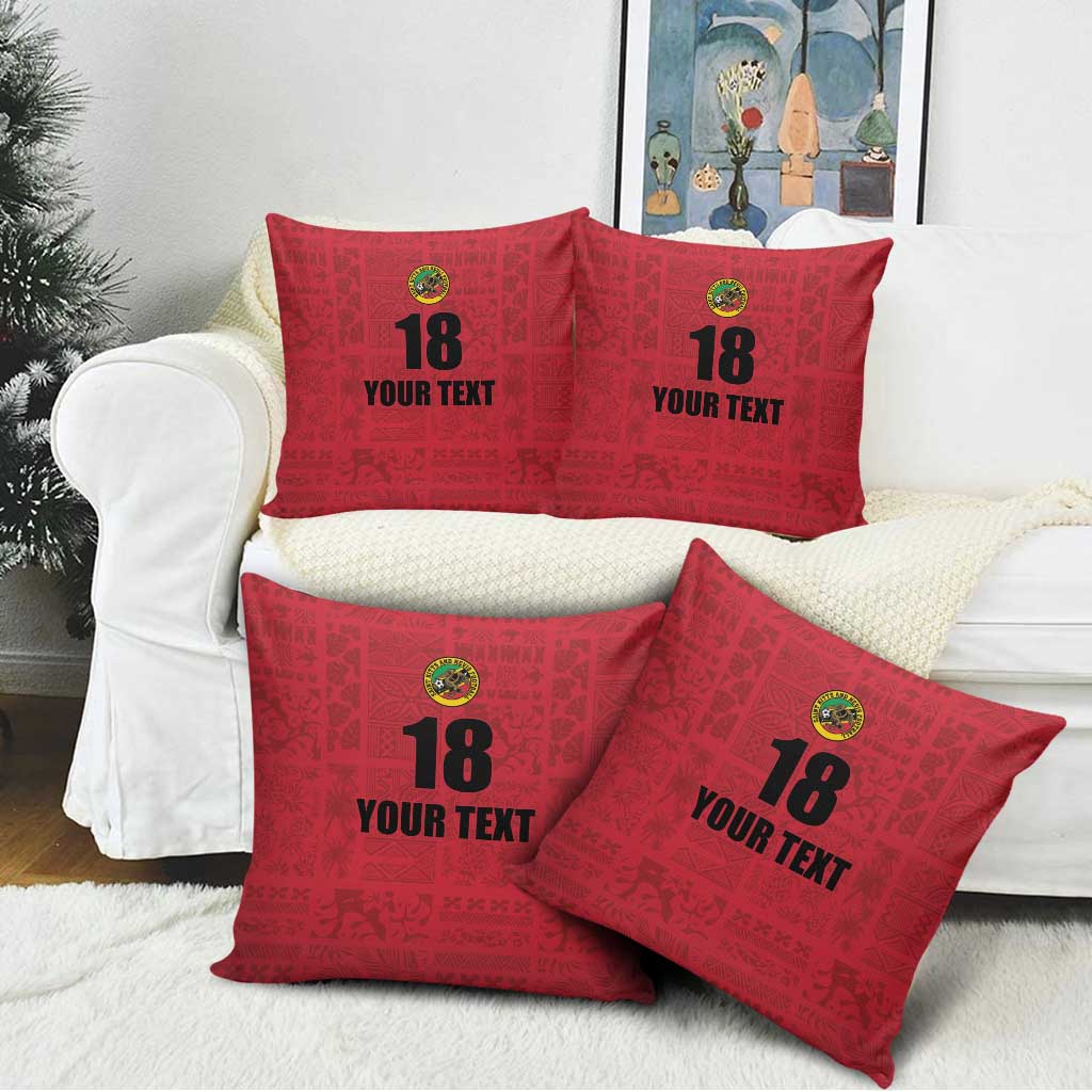 Custom Saint Kitts And Nevis Football Pillow Cover Sugar Boyz Red Version - Wonder Print Shop