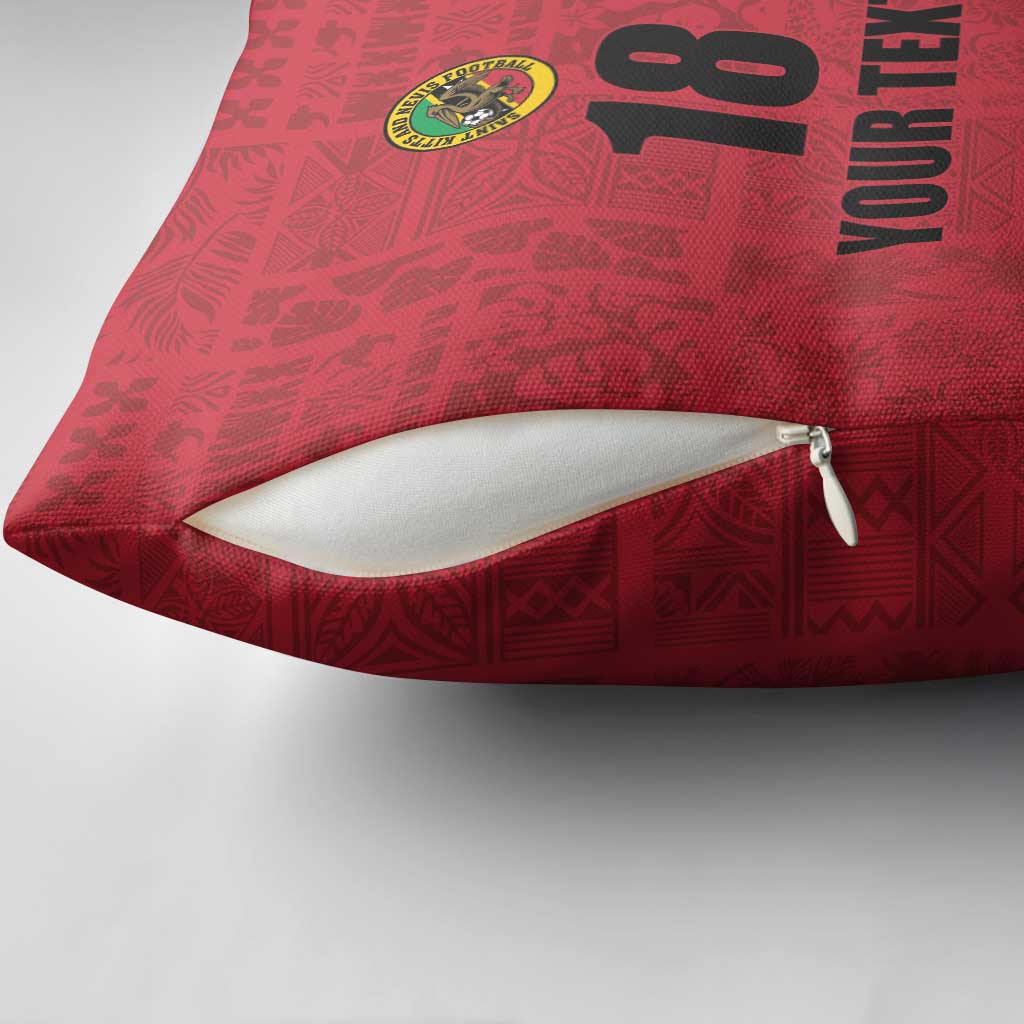 Custom Saint Kitts And Nevis Football Pillow Cover Sugar Boyz Red Version - Wonder Print Shop
