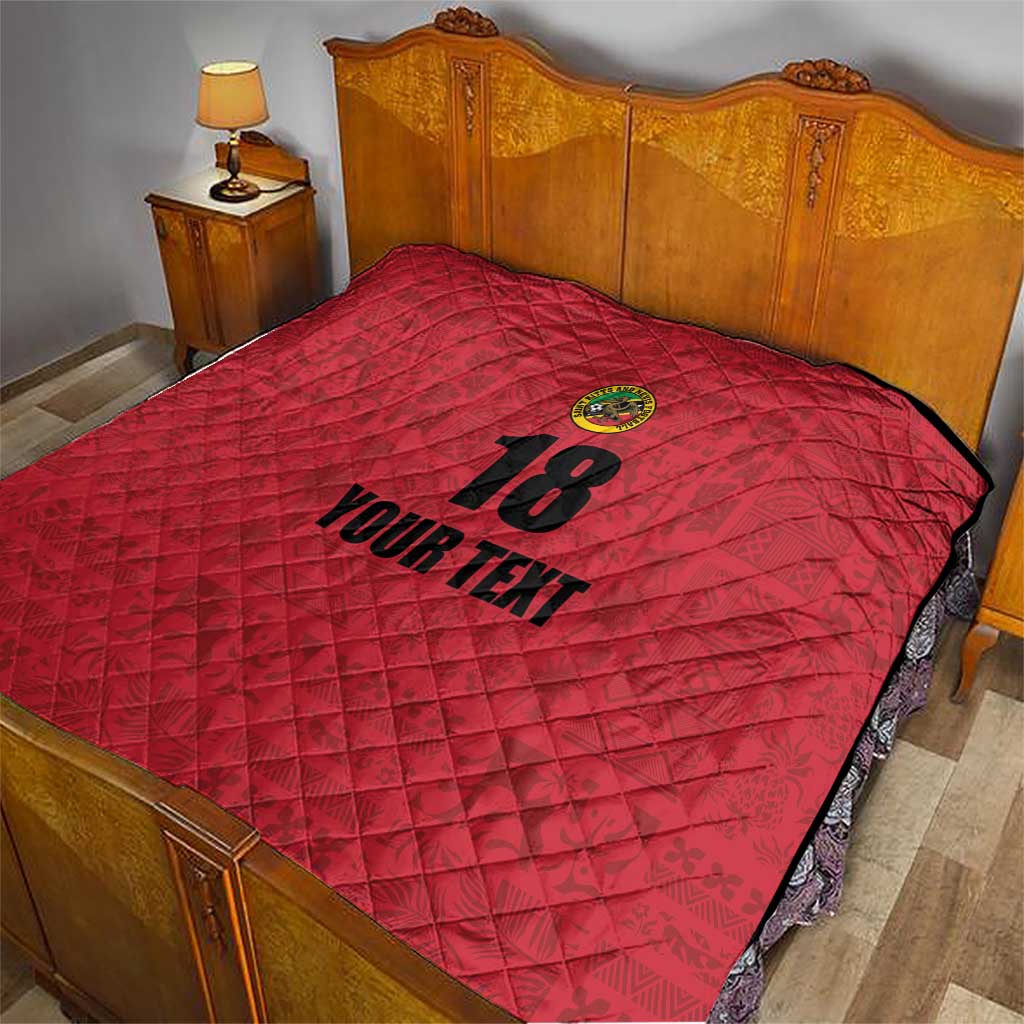 Custom Saint Kitts And Nevis Football Quilt Sugar Boyz Red Version - Wonder Print Shop
