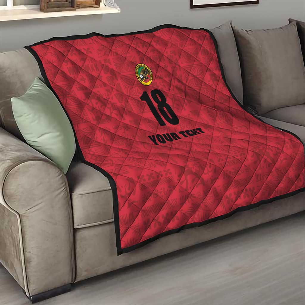 Custom Saint Kitts And Nevis Football Quilt Sugar Boyz Red Version - Wonder Print Shop