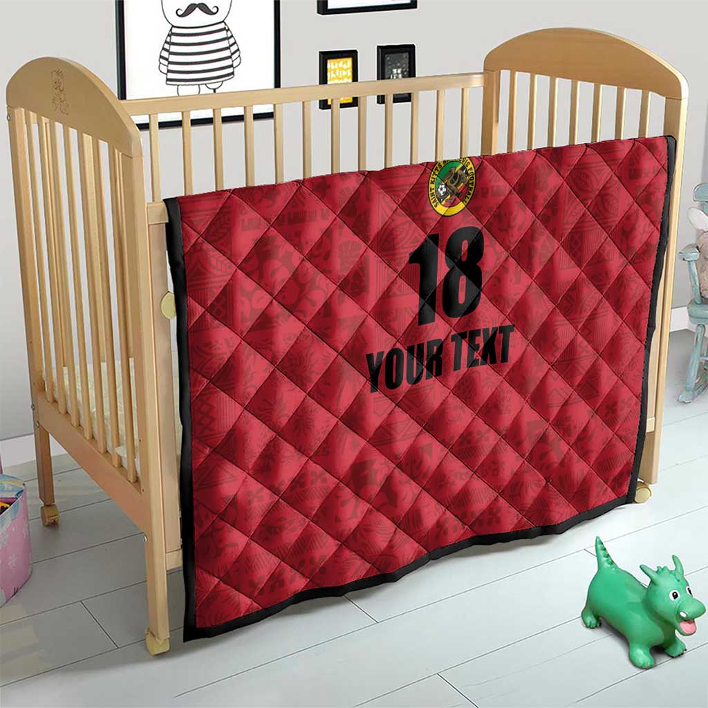 Custom Saint Kitts And Nevis Football Quilt Sugar Boyz Red Version - Wonder Print Shop
