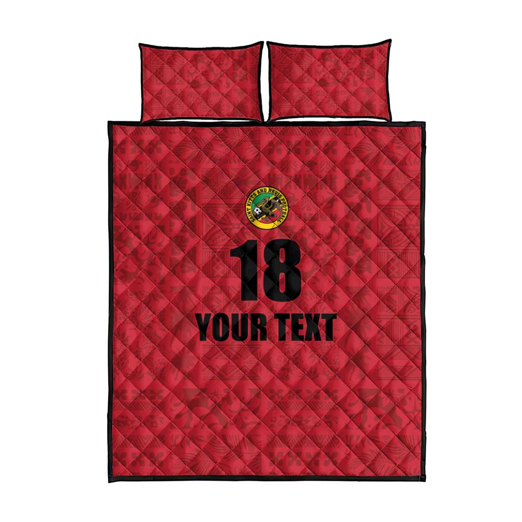 Custom Saint Kitts And Nevis Football Quilt Bed Set Sugar Boyz Red Version - Wonder Print Shop