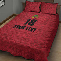 Custom Saint Kitts And Nevis Football Quilt Bed Set Sugar Boyz Red Version - Wonder Print Shop