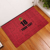 Custom Saint Kitts And Nevis Football Rubber Doormat Sugar Boyz Red Version - Wonder Print Shop