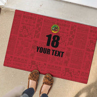 Custom Saint Kitts And Nevis Football Rubber Doormat Sugar Boyz Red Version - Wonder Print Shop
