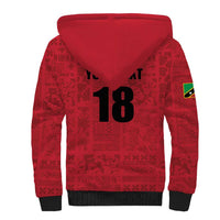 Custom Saint Kitts And Nevis Football Sherpa Hoodie Sugar Boyz Red Version - Wonder Print Shop