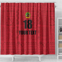Custom Saint Kitts And Nevis Football Shower Curtain Sugar Boyz Red Version - Wonder Print Shop