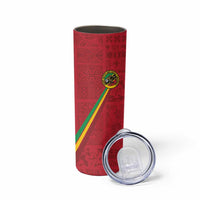 Custom Saint Kitts And Nevis Football Skinny Tumbler Sugar Boyz Red Version - Wonder Print Shop