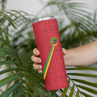 Custom Saint Kitts And Nevis Football Skinny Tumbler Sugar Boyz Red Version - Wonder Print Shop