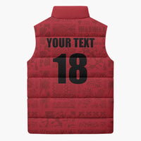 Custom Saint Kitts And Nevis Football Sleeveless Puffer Jacket Sugar Boyz Red Version - Wonder Print Shop