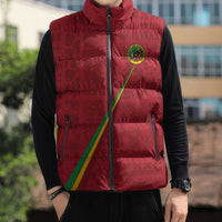 Custom Saint Kitts And Nevis Football Sleeveless Puffer Jacket Sugar Boyz Red Version - Wonder Print Shop