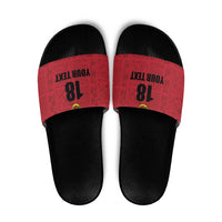 Custom Saint Kitts And Nevis Football Slide Sandals Sugar Boyz Red Version - Wonder Print Shop