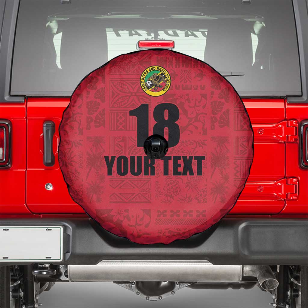 Custom Saint Kitts And Nevis Football Spare Tire Cover Sugar Boyz Red Version - Wonder Print Shop