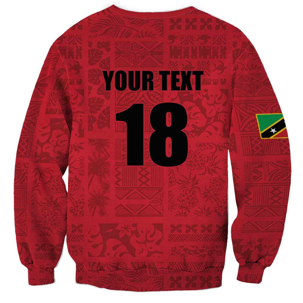 Custom Saint Kitts And Nevis Football Sweatshirt Sugar Boyz Red Version - Wonder Print Shop