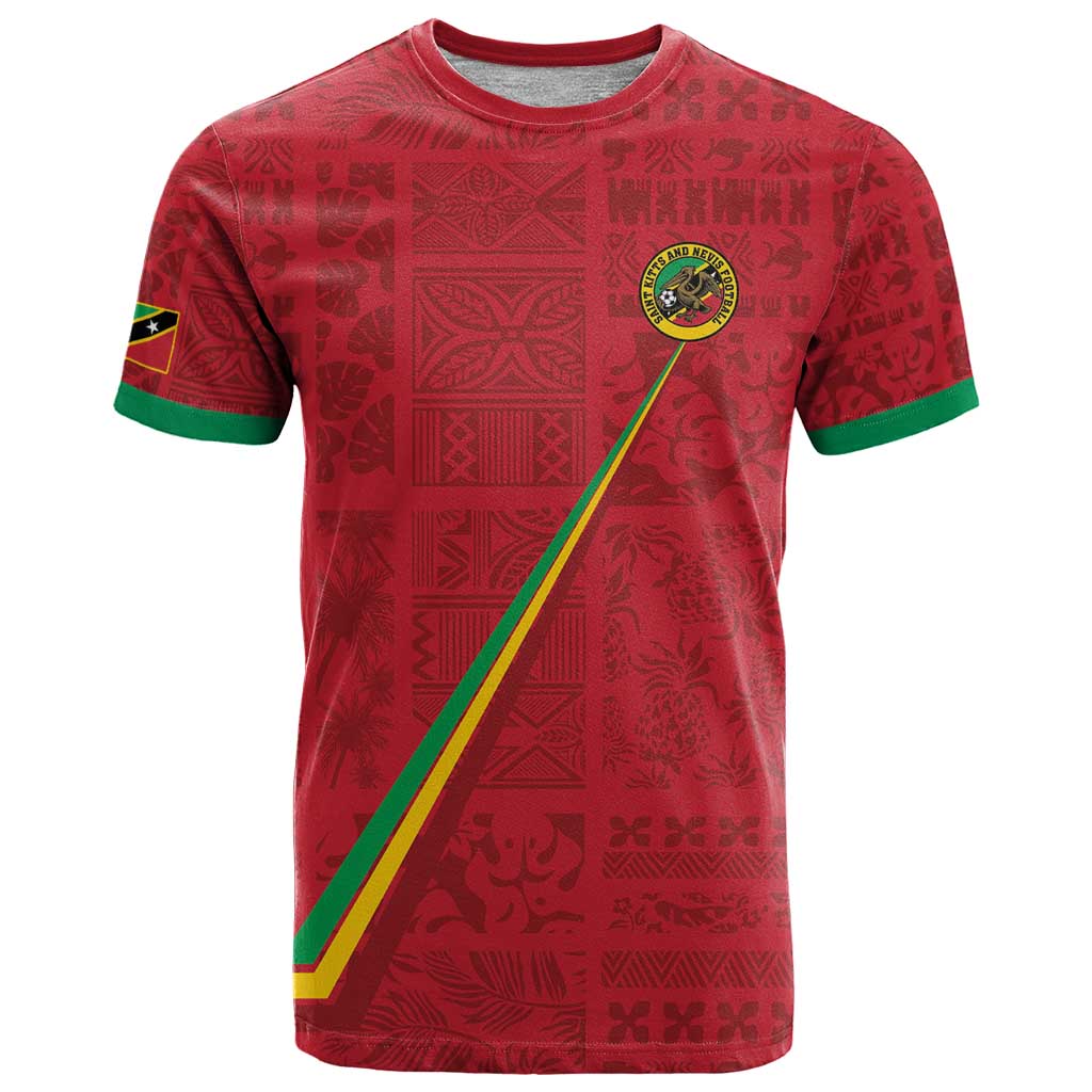 Custom Saint Kitts And Nevis Football T Shirt Sugar Boyz Red Version - Wonder Print Shop