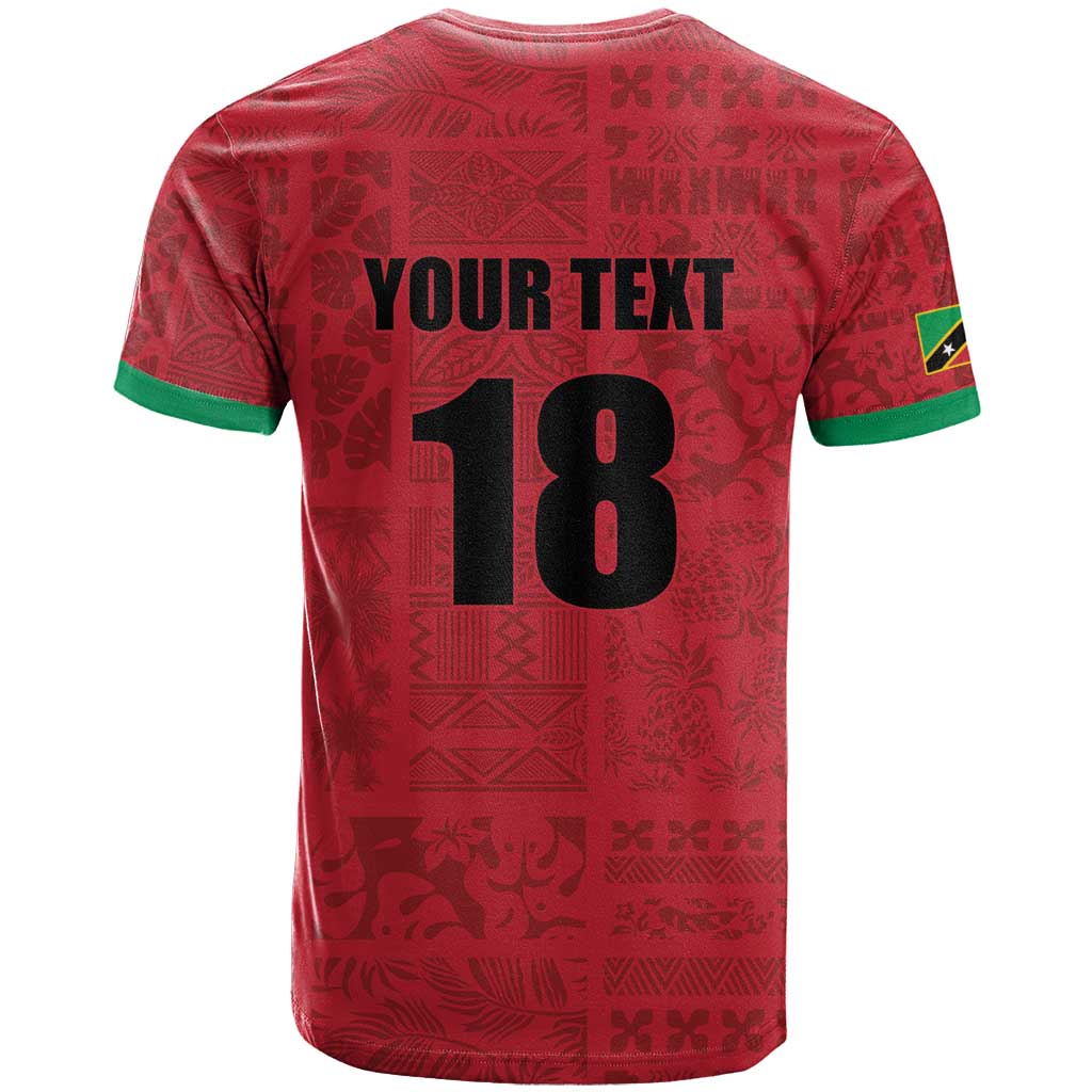 Custom Saint Kitts And Nevis Football T Shirt Sugar Boyz Red Version - Wonder Print Shop