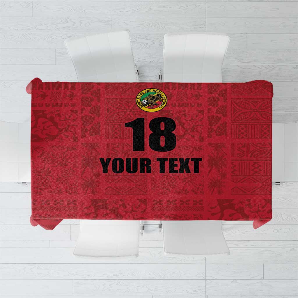 Custom Saint Kitts And Nevis Football Tablecloth Sugar Boyz Red Version - Wonder Print Shop