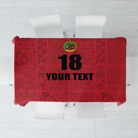 Custom Saint Kitts And Nevis Football Tablecloth Sugar Boyz Red Version - Wonder Print Shop