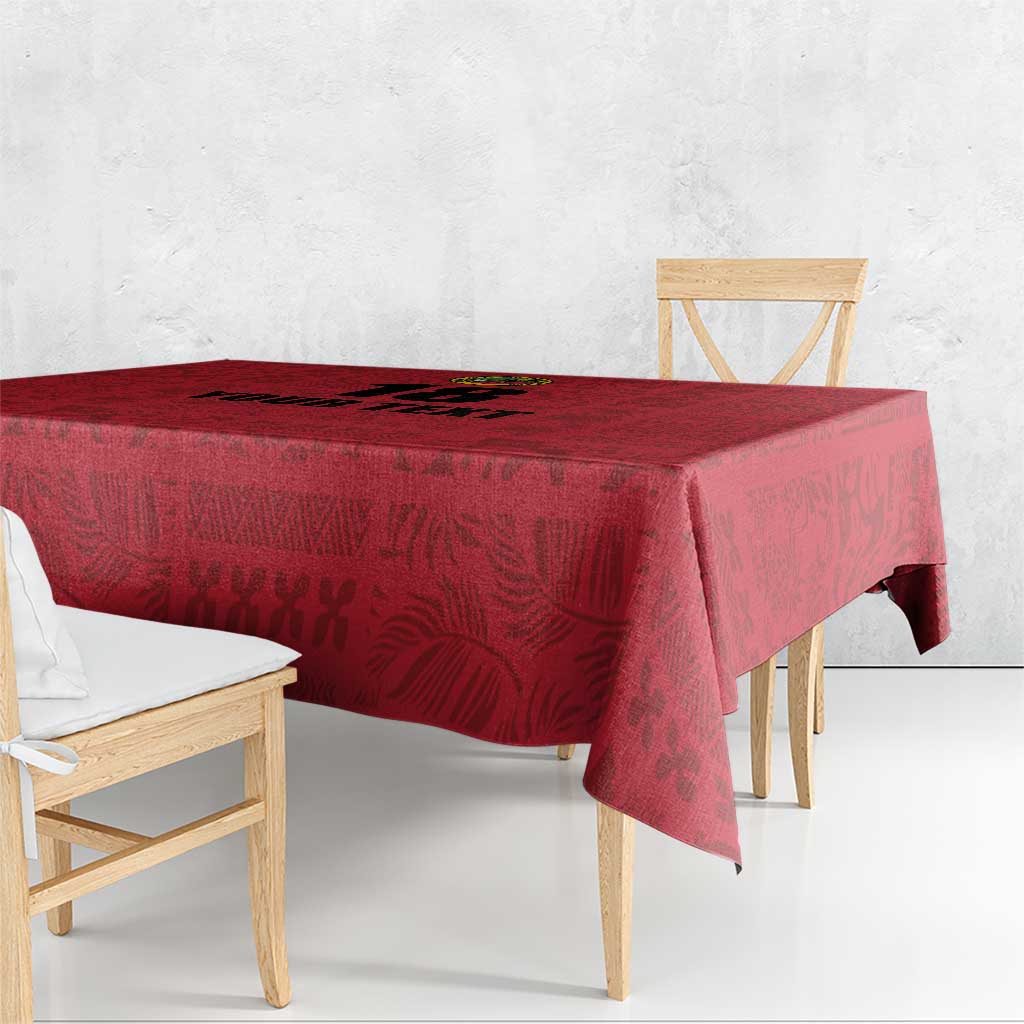 Custom Saint Kitts And Nevis Football Tablecloth Sugar Boyz Red Version - Wonder Print Shop