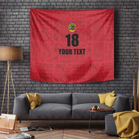 Custom Saint Kitts And Nevis Football Tapestry Sugar Boyz Red Version - Wonder Print Shop