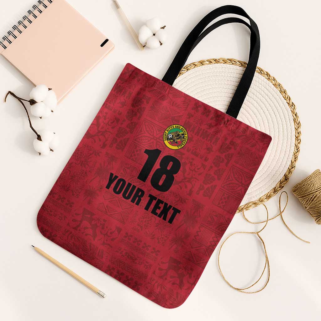 Custom Saint Kitts And Nevis Football Tote Bag Sugar Boyz Red Version - Wonder Print Shop