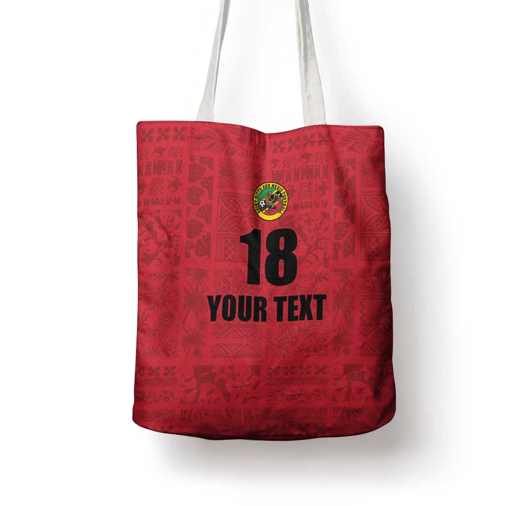 Custom Saint Kitts And Nevis Football Tote Bag Sugar Boyz Red Version - Wonder Print Shop