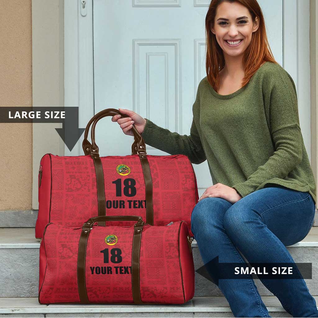 Custom Saint Kitts And Nevis Football Travel Bag Sugar Boyz Red Version - Wonder Print Shop