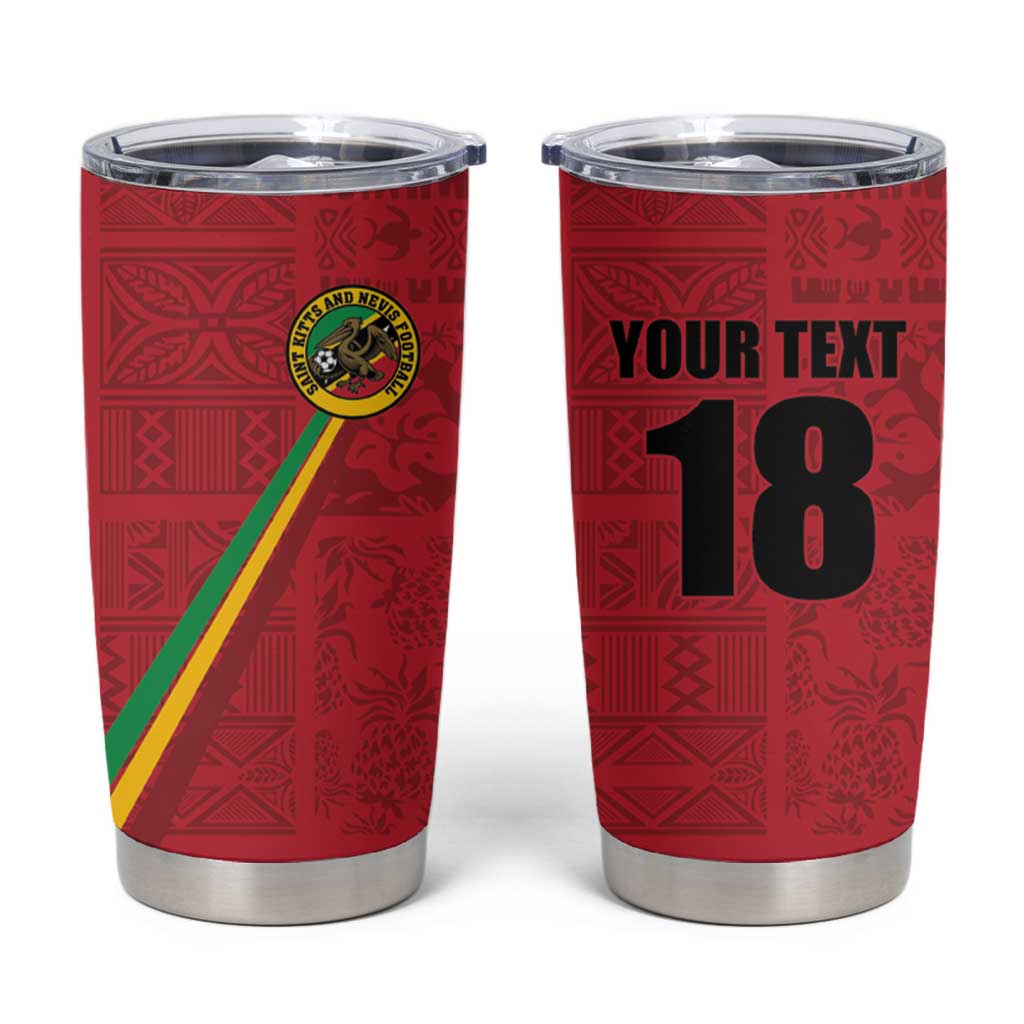 Custom Saint Kitts And Nevis Football Tumbler Cup Sugar Boyz Red Version - Wonder Print Shop