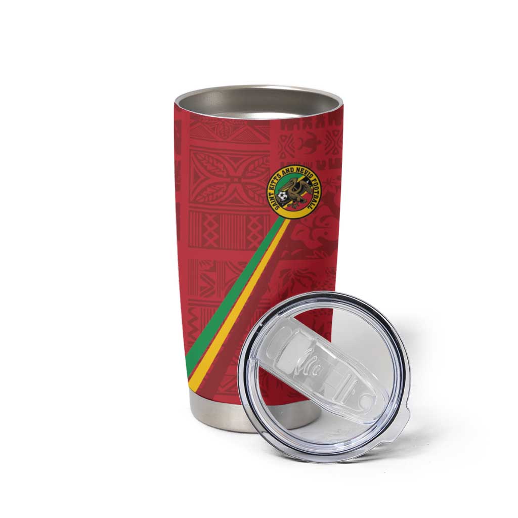Custom Saint Kitts And Nevis Football Tumbler Cup Sugar Boyz Red Version - Wonder Print Shop