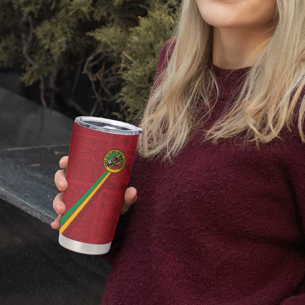 Custom Saint Kitts And Nevis Football Tumbler Cup Sugar Boyz Red Version - Wonder Print Shop