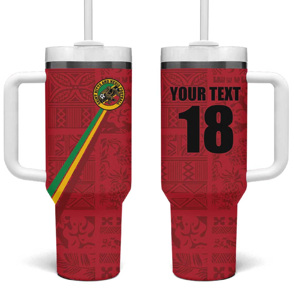 Custom Saint Kitts And Nevis Football Tumbler With Handle Sugar Boyz Red Version - Wonder Print Shop
