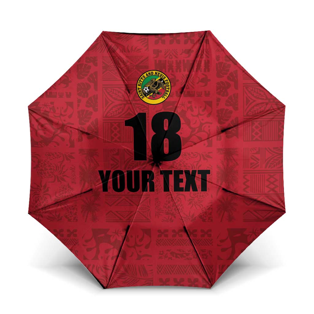 Custom Saint Kitts And Nevis Football Umbrella Sugar Boyz Red Version - Wonder Print Shop