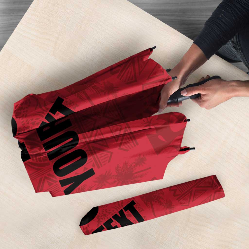 Custom Saint Kitts And Nevis Football Umbrella Sugar Boyz Red Version - Wonder Print Shop