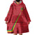 Custom Saint Kitts And Nevis Football Wearable Blanket Hoodie Sugar Boyz Red Version - Wonder Print Shop
